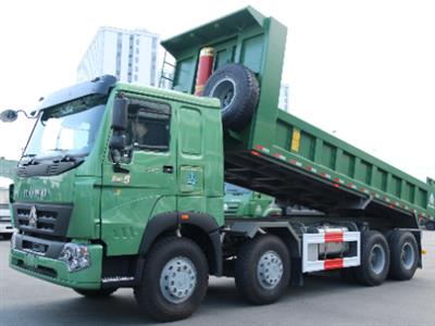 Xe tải ben Howo 4 chân 8x4 thùng vuông